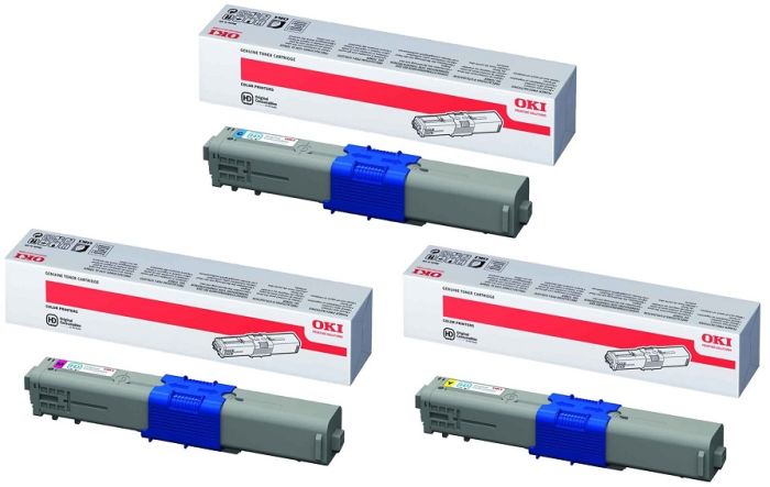 Oki 4446970 3 Colour Toner Cartridge Multipack