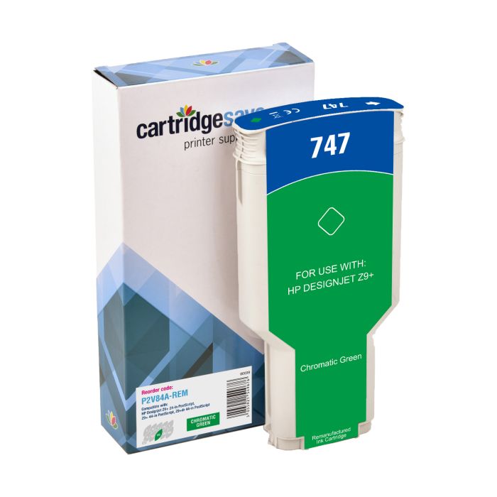 Compatible HP Chromatic Green 747 Ink Cartridge - (P2V84A)