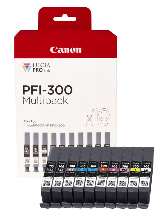 Canon PFI-300 10 Colour Ink Cartridge Multipack