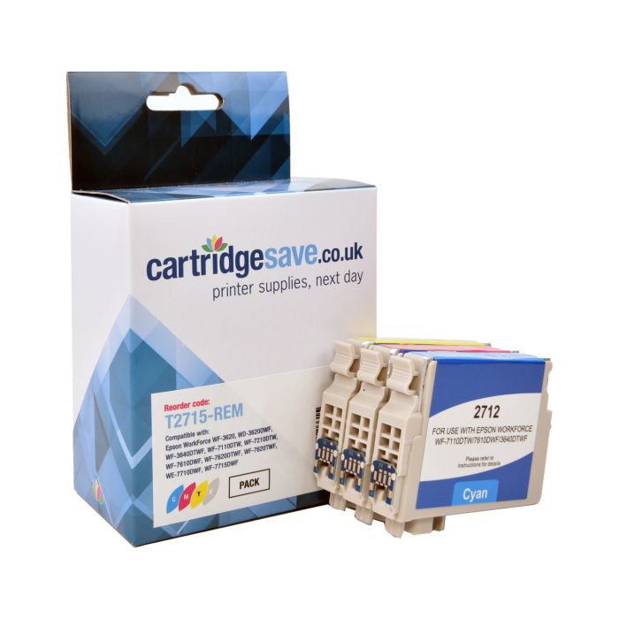 Compatible Epson 27XL High Capacity 3 Colour Ink Cartridge Multipack - (T2715 Alarm Clock)