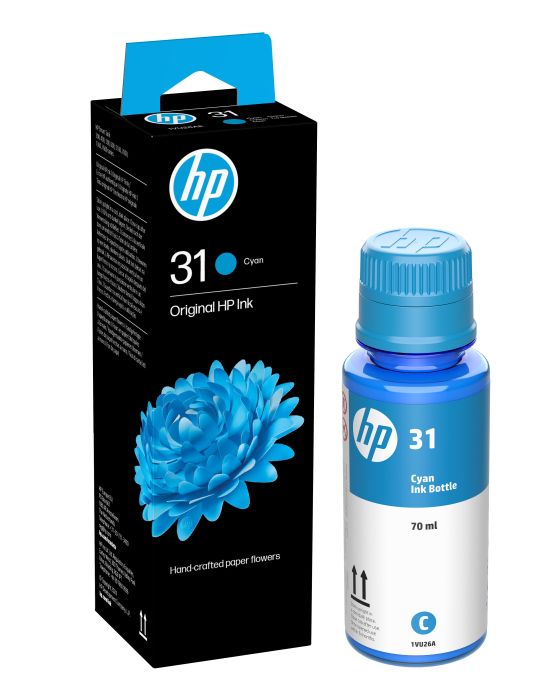 HP 31 Cyan Ink Bottle - (1VU26AE)