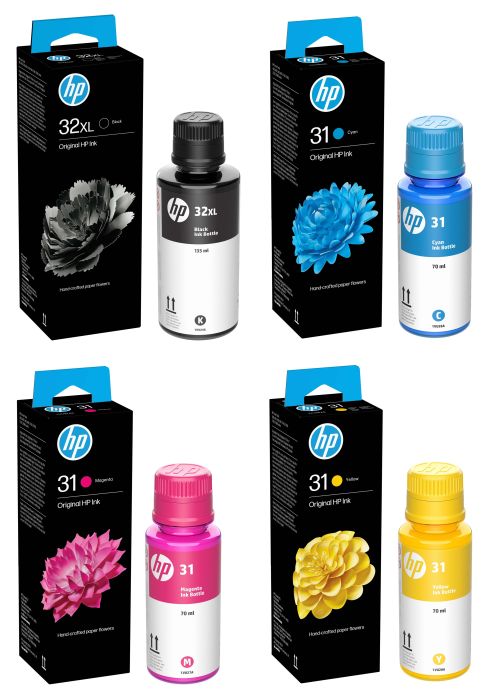 HP 31 / 32XL 4 Colour Ink Bottle Multipack