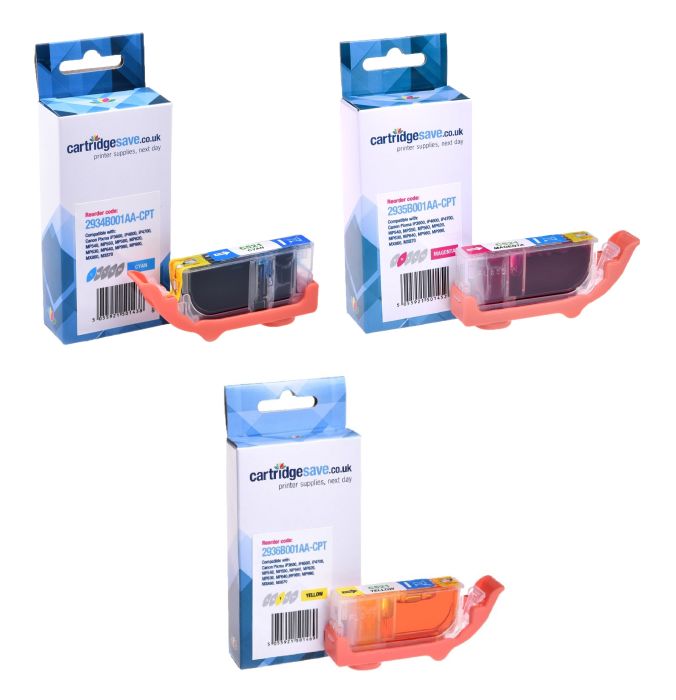 Compatible Canon CLI-521 3-Colour Ink Cartridge Multipack - (2934B007AA)