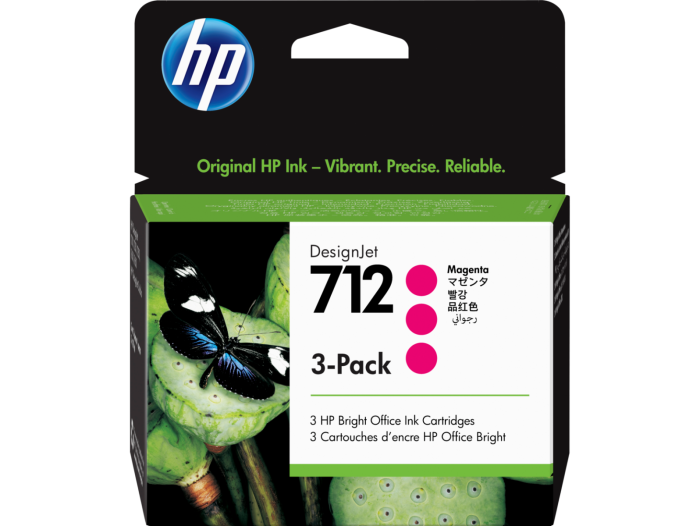 HP 712 3 Pack Magenta Ink Cartridge (3ED78AE)