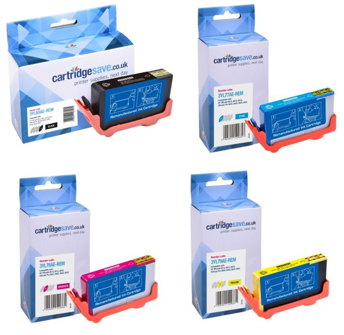 Compatible HP 912 4 Colour CMYK Ink Cartridge Multipack (6ZC74AE)