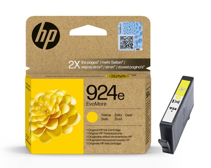 HP 924e EvoMore High Capacity Yellow Ink Cartridge - (4K0U9NE)