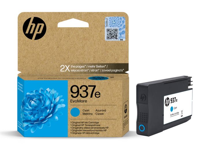 HP 937e EvoMore High Capacity Cyan Ink Cartridge - (4S6W6NE)