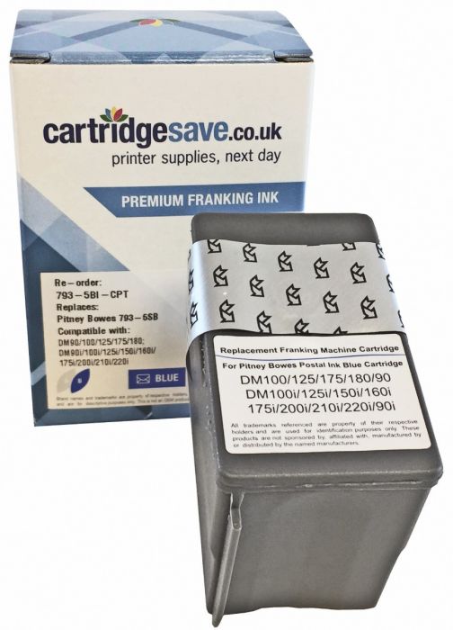Compatible Pitney Bowes 793-5 Blue Ink Cartridge - (SL-893-5SB)