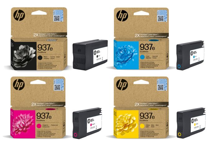 HP 937e EvoMore High Capacity 4 Colour Ink Cartridge Multipack