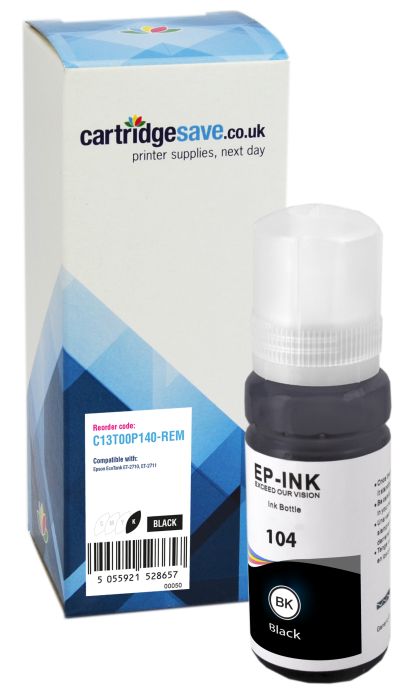 Compatible Epson 104 Black Ink Bottle - (C13T00P140)