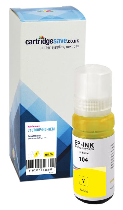 Compatible Epson 104 Yellow Ink Bottle - (C13T00P440)
