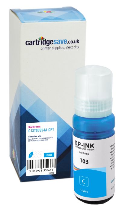 Compatible Epson 103 Cyan Ink Bottle - (C13T00S24A)