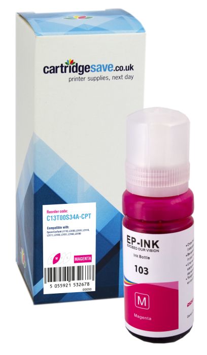 Compatible Epson 103 Magenta Ink Bottle - (C13T00S34A)