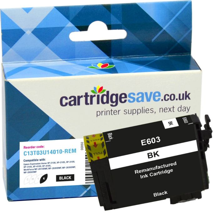 Compatible Epson 603 Black Ink Cartridge - (C13T03U14010 Starfish)