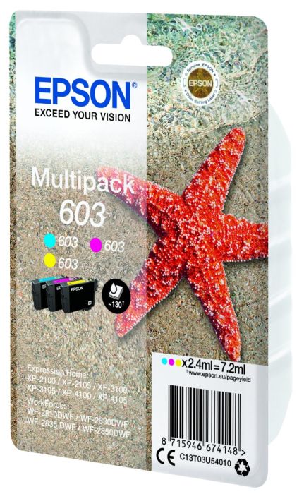 Epson 603 3 Colour Ink Cartridge - (C13T03U54010 Starfish)