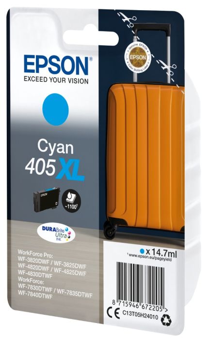 Epson 405XL High Capacity Cyan Ink Cartridge - (C13T05H24010 Suitcase)