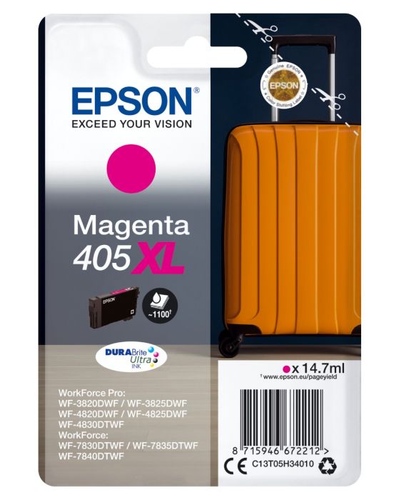 Epson 405XL High Capacity Magenta Ink Cartridge - (C13T05H34010 Suitcase)