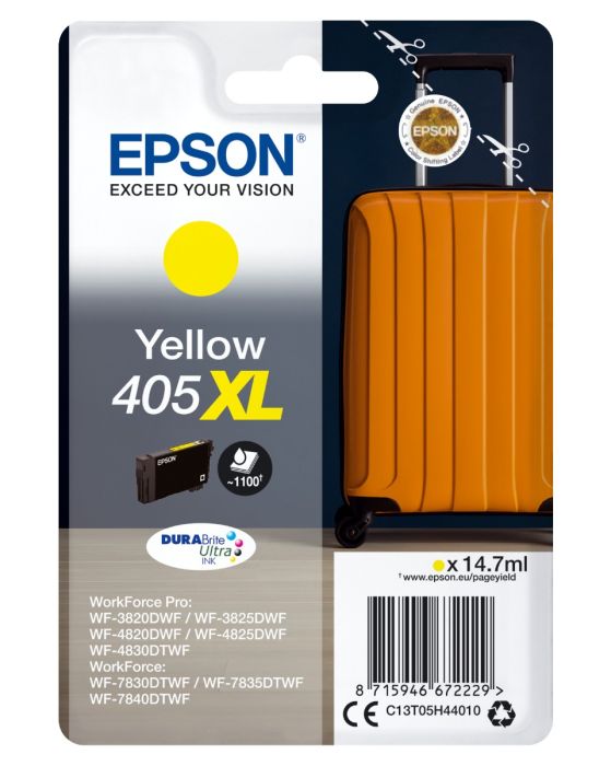 Epson 405XL High Capacity Yellow Ink Cartridge - (C13T05H44010 Suitcase)