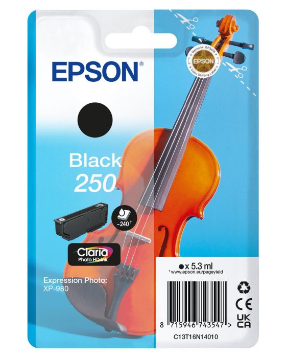 Epson 250 Black Ink Cartridge - (C13T16N14010 Violin)