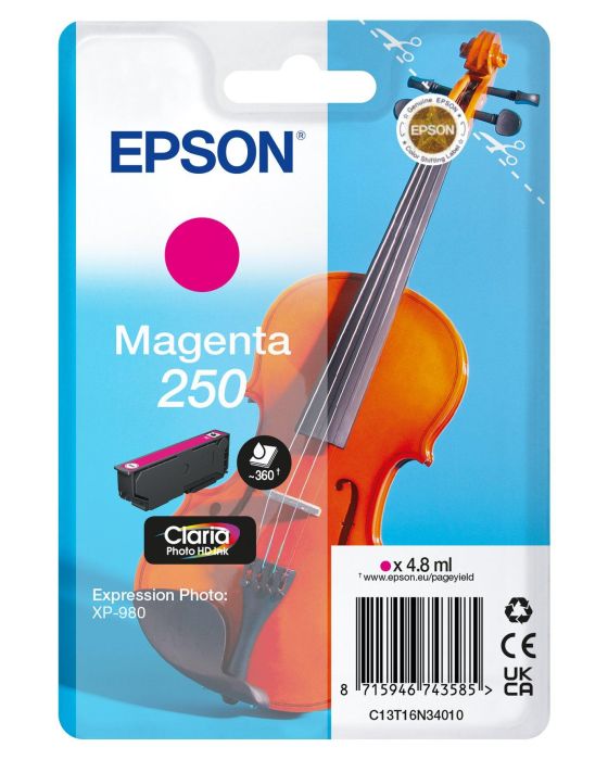 Epson 250 Magenta Ink Cartridge - (C13T16N34010 Violin)