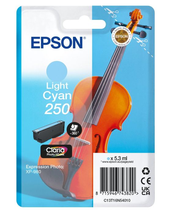 Epson 250 Light Cyan Ink Cartridge - (C13T16N54010 Violin)