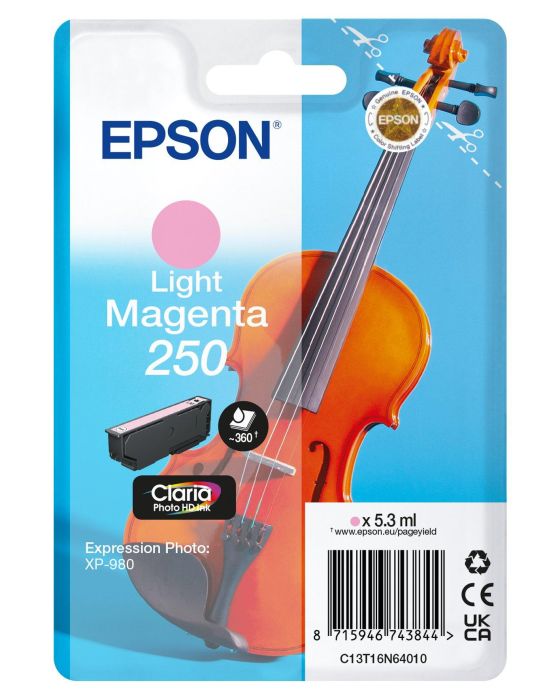 Epson 250 Light Magenta Ink Cartridge - (C13T16N64010 Violin)