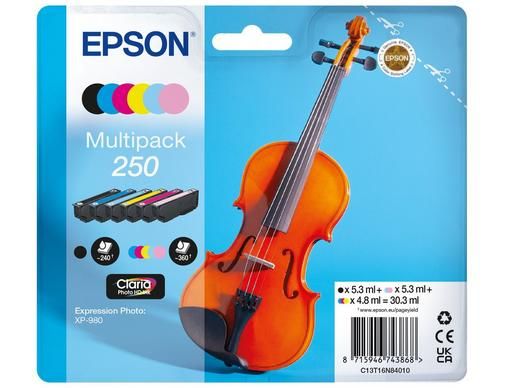 Epson 250 6 Colour Ink Cartridge Multipack - (C13T16N84010 Violin)
