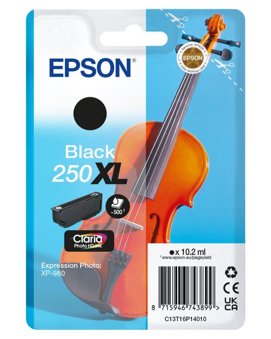 Epson 250XL Black High Capacity Ink Cartridge - (C13T16P14010 Violin)