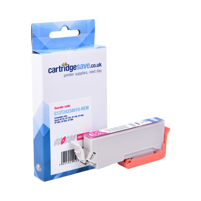 Compatible Epson 24XL High Capacity Magenta Ink Cartridge - (C13T24334010 Elephant)