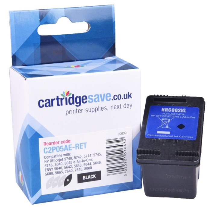 HP 62 Original Ink Twin Pack – For OfficeJet 5742, 2 Cartridges, 1-Year Warranty