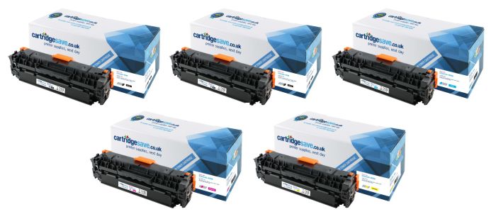 Peach PT1029 5-Pack Toner Cartridges - Compatible With HP 203A, CF540A/541A/542A/543A, For Color LaserJet Pro M254 & MFP M280/281