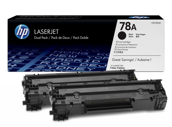 HP 78A Black Toner Cartridge Twin Pack (CE278AD)