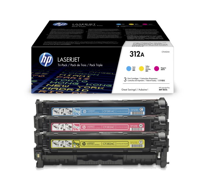 HP 312A 3 Colour Toner Cartridge Multipack - (CF440AM)