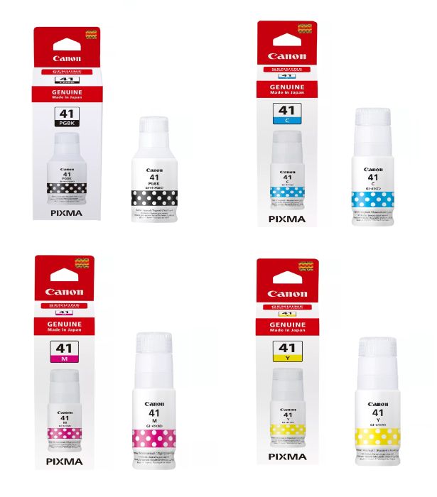 Canon GI-41 4 Colour High Capacity Ink Bottle Multipack (GI-41PGBK, GI-41C, GI-41M, GI-41Y)