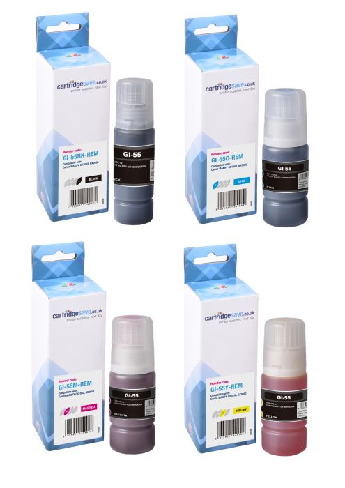Compatible Canon GI-55 4 Colour Ink Bottle Multipack
