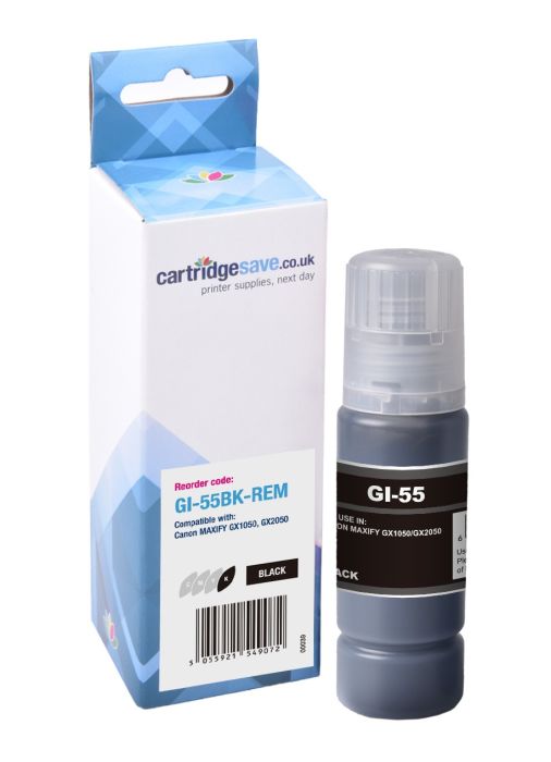 Compatible Canon GI-55BK Black Ink Bottle - (6292C001)
