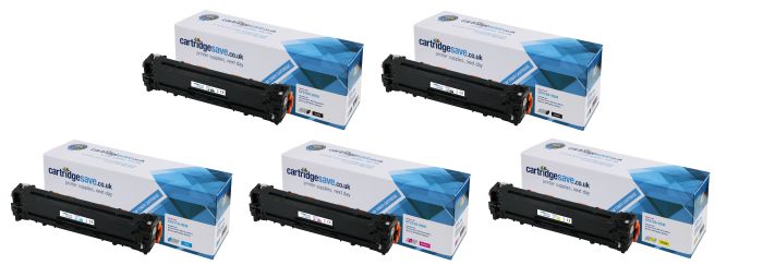 Go Inks 5-Pack Toner Cartridges (CF210X BK + CF211A C/M/Y) For HP LaserJet Pro 200 M276n / M276nw – Compatible, Laser