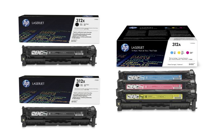 HP 312A / HP 312X 5 Colour Toner Cartridge Multipack - (CF380XD & CF440AM)