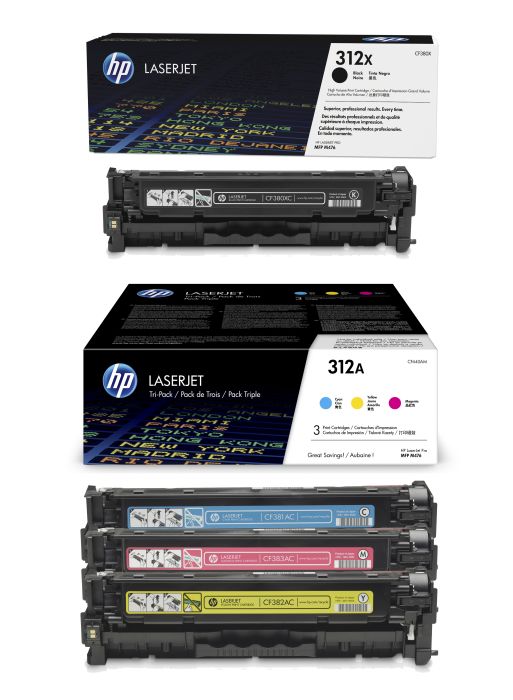HP 312A / 312X 4 Colour Toner Cartridge Multipack