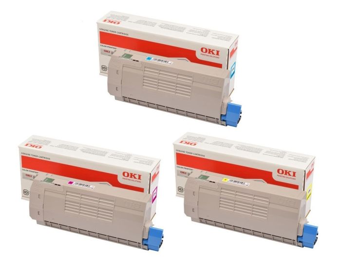 High Capacity Oki 4649060 3 Colour Toner Cartridge Multipack