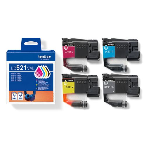 Brother LC-521 4 Colour Ink Cartridge Multipack