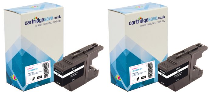Compatible Brother LC1240BK Black Ink Cartridge Twin Pack (LC-1240BKBP2)