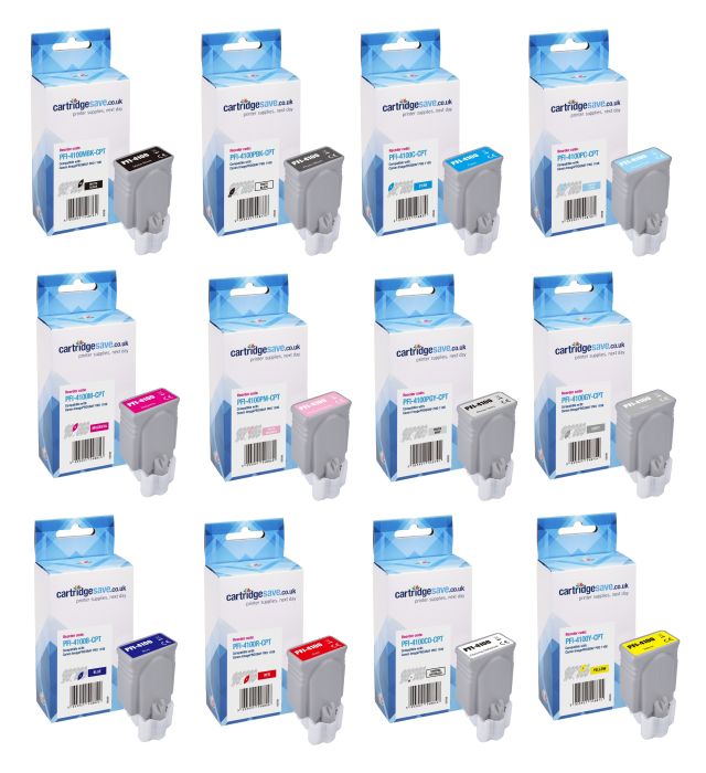 Compatible Canon PFI-4100 12 Colour Ink Cartridge Multipack