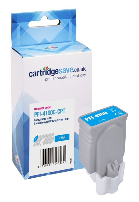 Compatible Canon PFI-4100C Cyan Ink Cartridge - (6778C001)