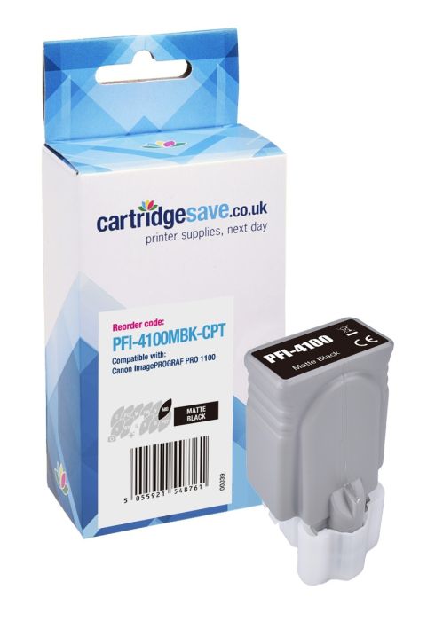 Compatible Canon PFI-4100MBK Matte Black Ink Cartridge - (6776C001)