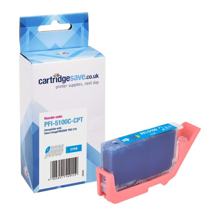 Compatible Canon PFI-5100C Cyan Ink Cartridge - (6953C001)