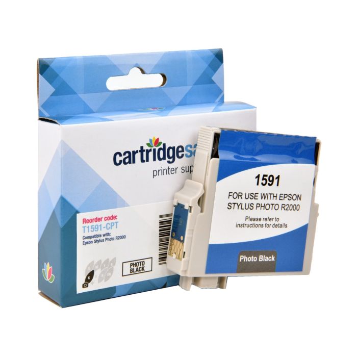 Compatible Epson T1591 Photo Black Ink Cartridge- (Kingfisher)