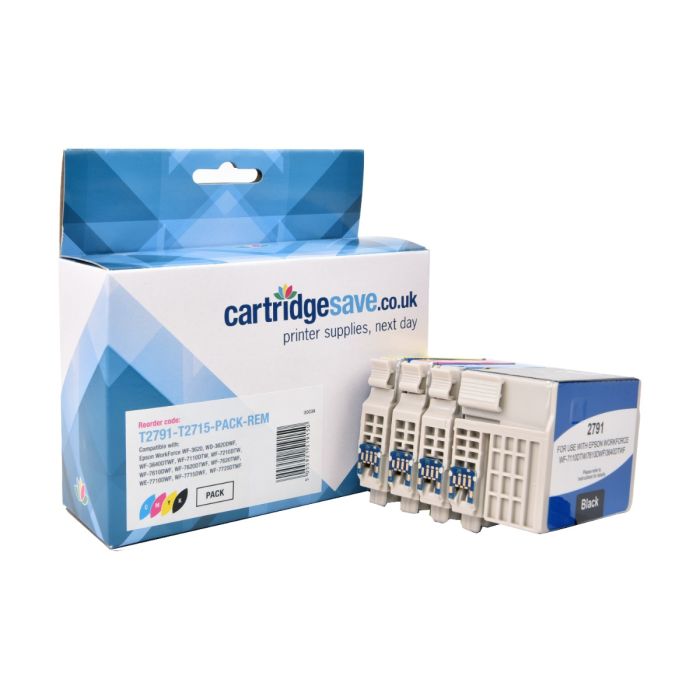 Compatible Epson 27XXL Extra High Capacity Black & 27XL High Capacity 3 Colour Ink Cartridge Multipack - (Alarm Clock)