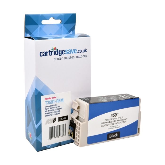 Compatible Epson 35XL Black High Capacity Ink Cartridge - (T3591 Padlock)