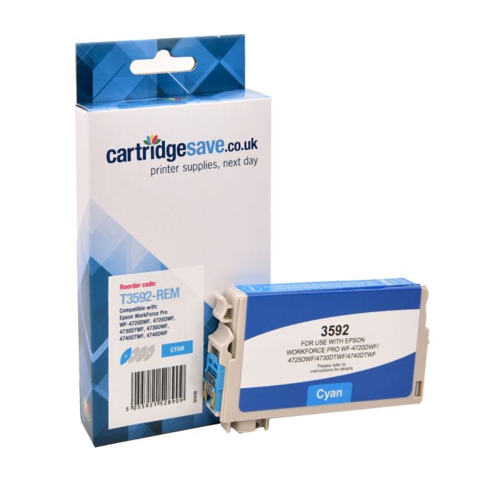 Compatible Epson 35XL Cyan Ink Cartridge - (T3592 Padlock)